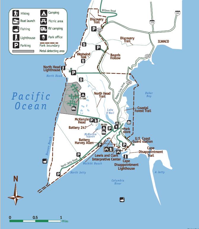 Cape Disappointment Park Map