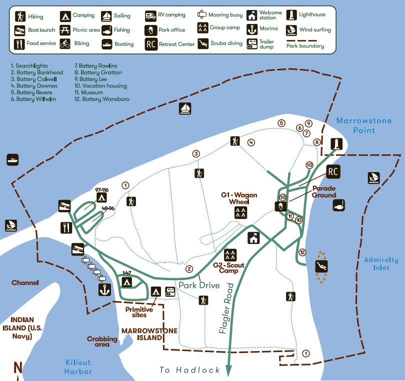 fort flagler map