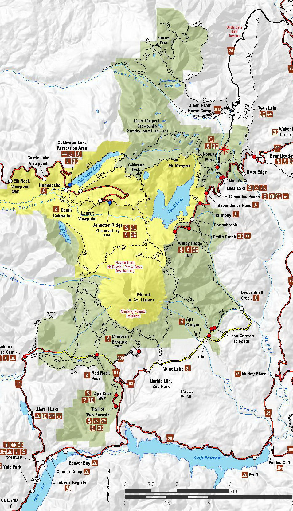 Mount Saint Helens Map