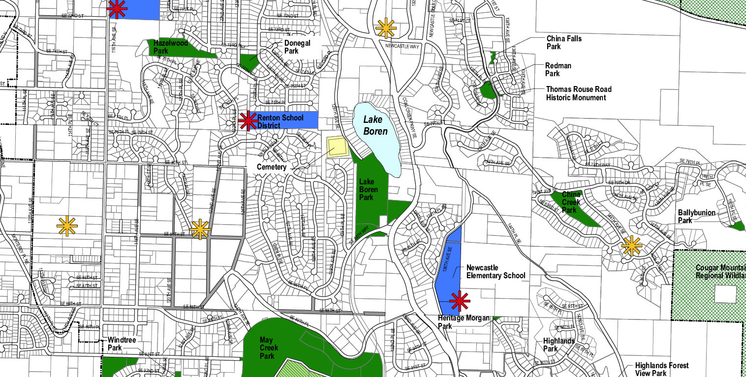 Lake Boren Newcastle Map