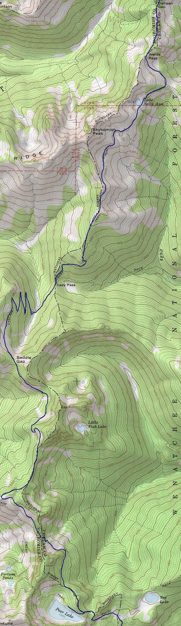 Dishpan Gap PCT Map