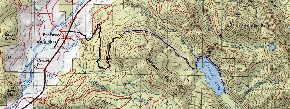 Packwood Lake access map