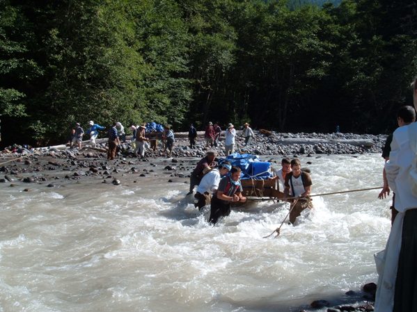 Crossing the Mowich River