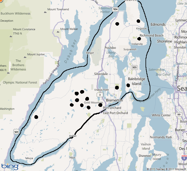 Bremerton area map