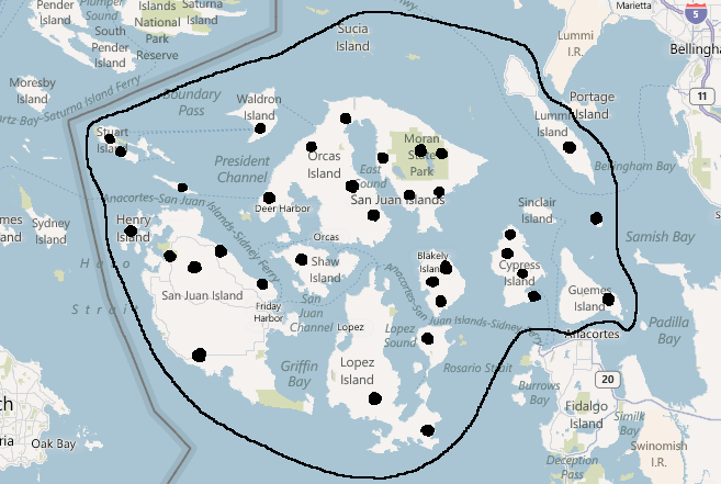 San Juan Islands map