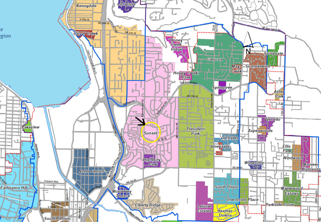 sunset neighborhood map