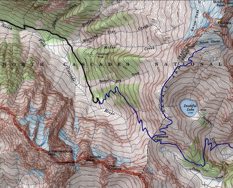 Cascade Pass Trail Map