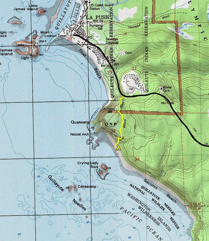 Second Beach Map