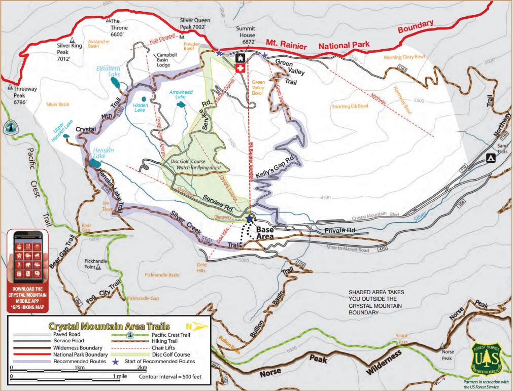 crystal mountain hiking map