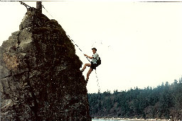 Repelling on the beach