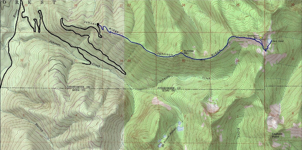 johnson ridge trail map