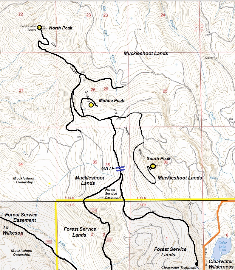 the three sisters map