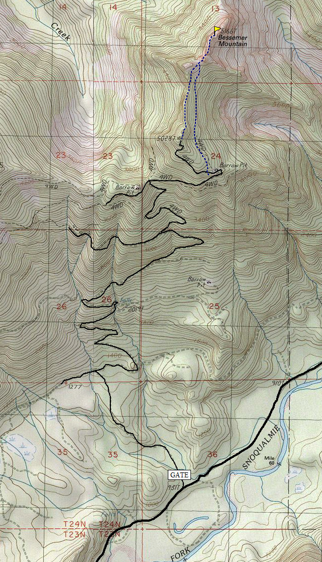 Bessemer Mountain Map