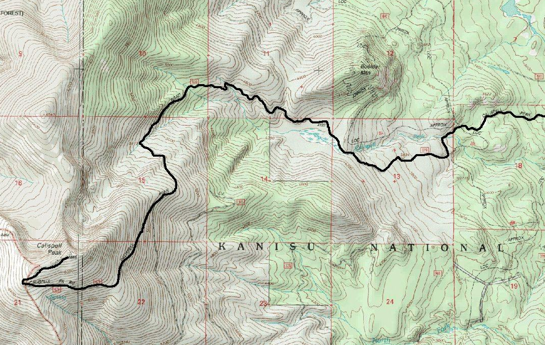 Calispell Peak Map