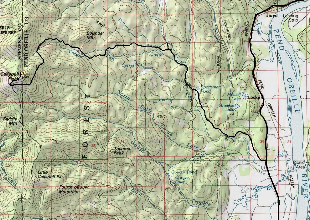 Calispell Peak Map