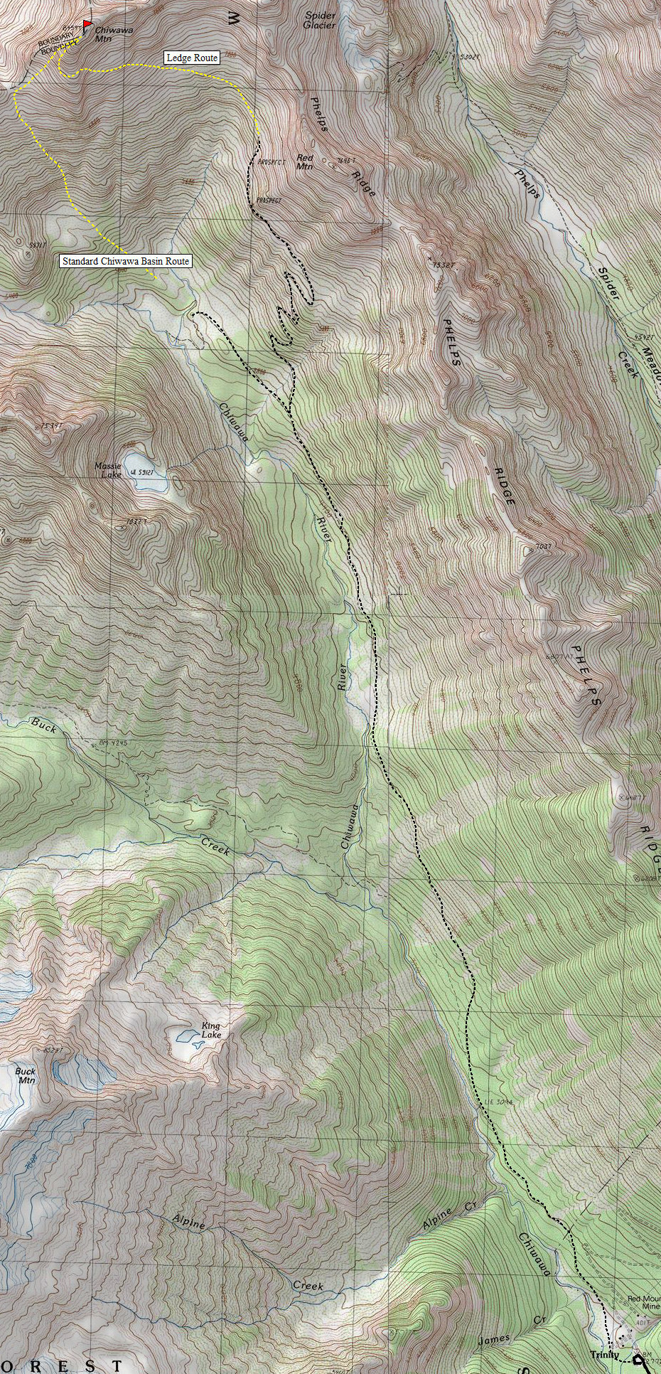 Chiwawa Mountain Map