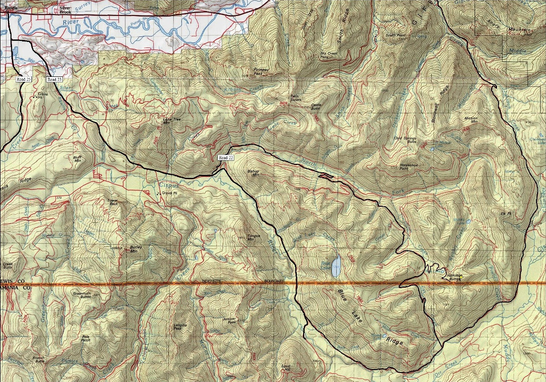 Hamilton Buttes access map