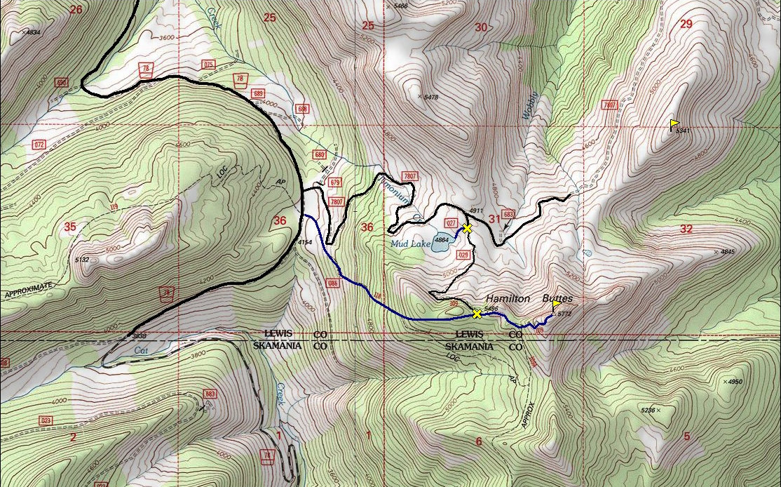 Hamilton Buttes map