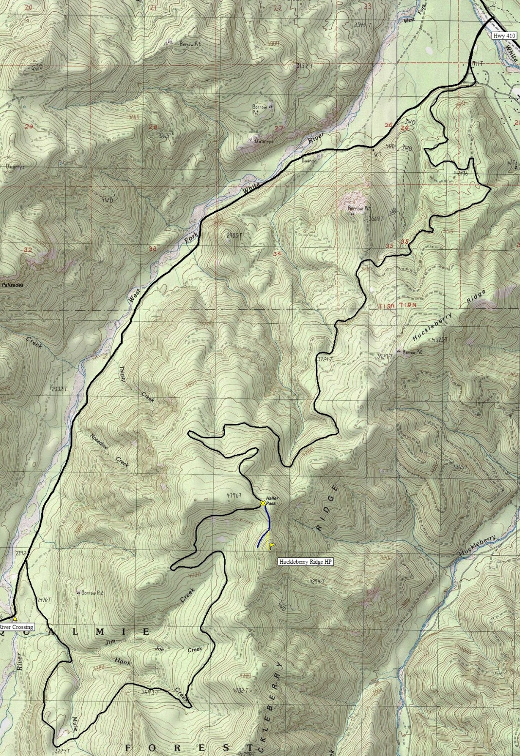 Huckleberry Ridge Map
