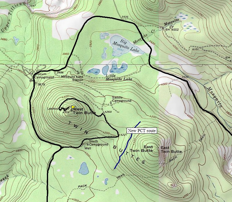 West Twin Butte Lookout Map