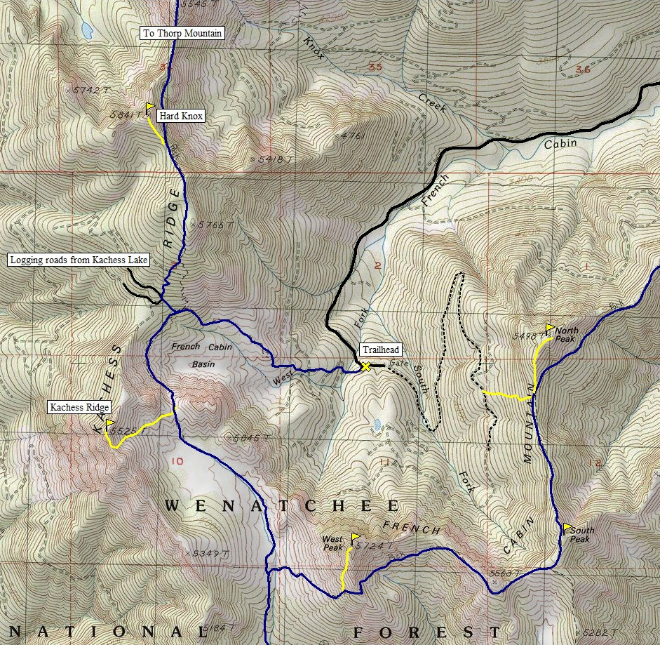 French Cabin Mountain Map