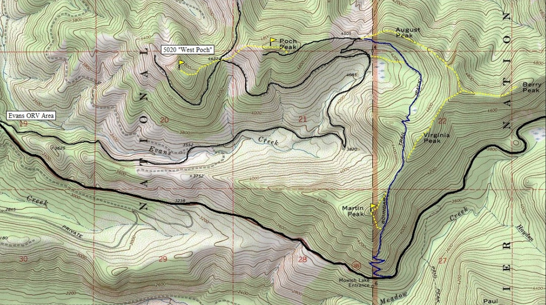 Poch Peak Map