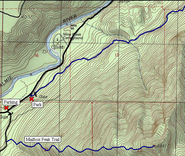 Revolution Peak trailhead map