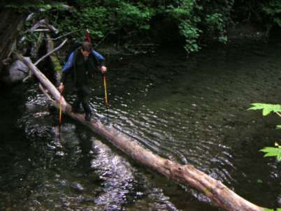 Crossing creek on Sloan