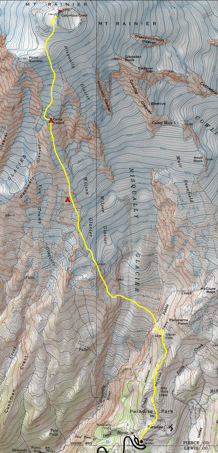 Camp Hazard route map