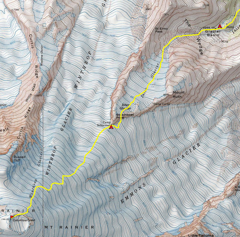 Mount Rainier Sherman Map