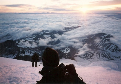 Sunrise on the Emmons Glacier