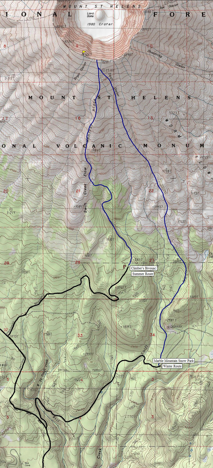 Mount St. Helens Map