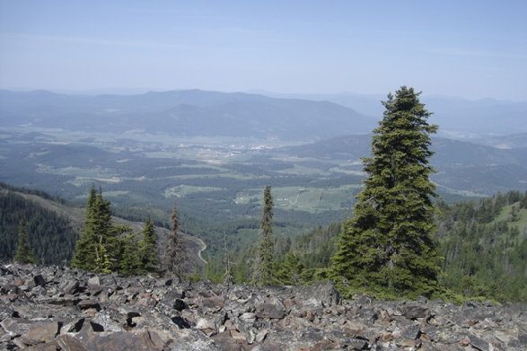 Looking down at Colville