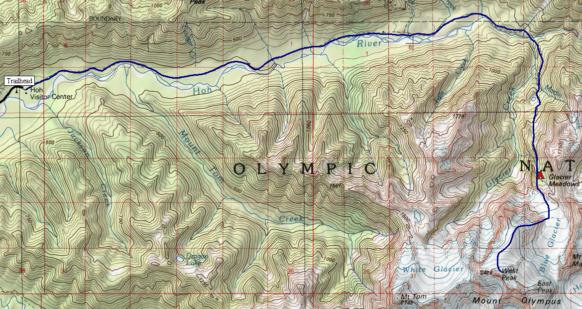 Mount Olympus trail map