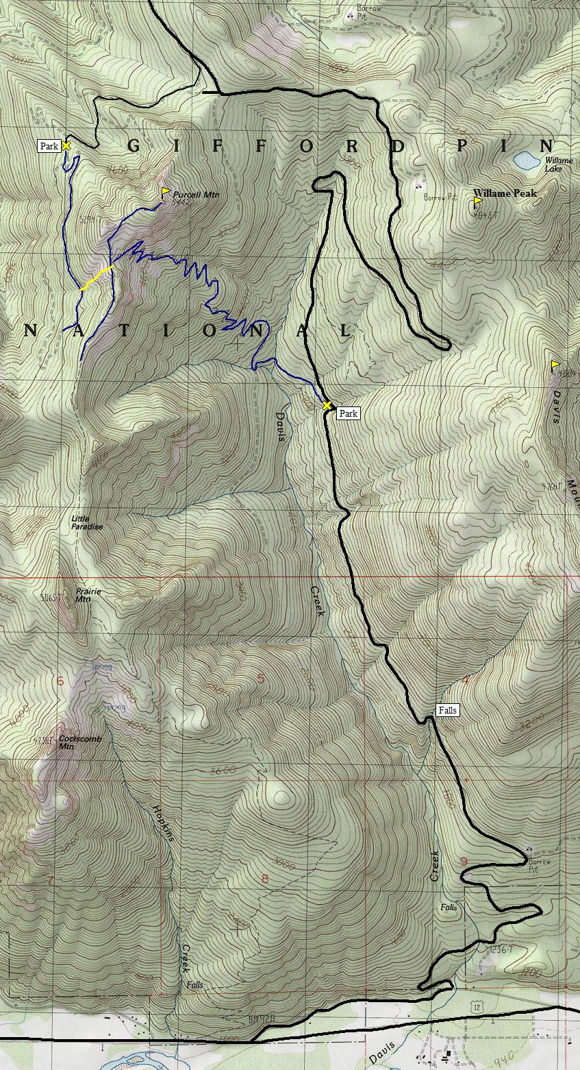Purcell Mountain Map