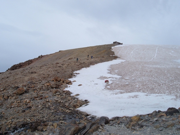 Hiking up Mount Adams