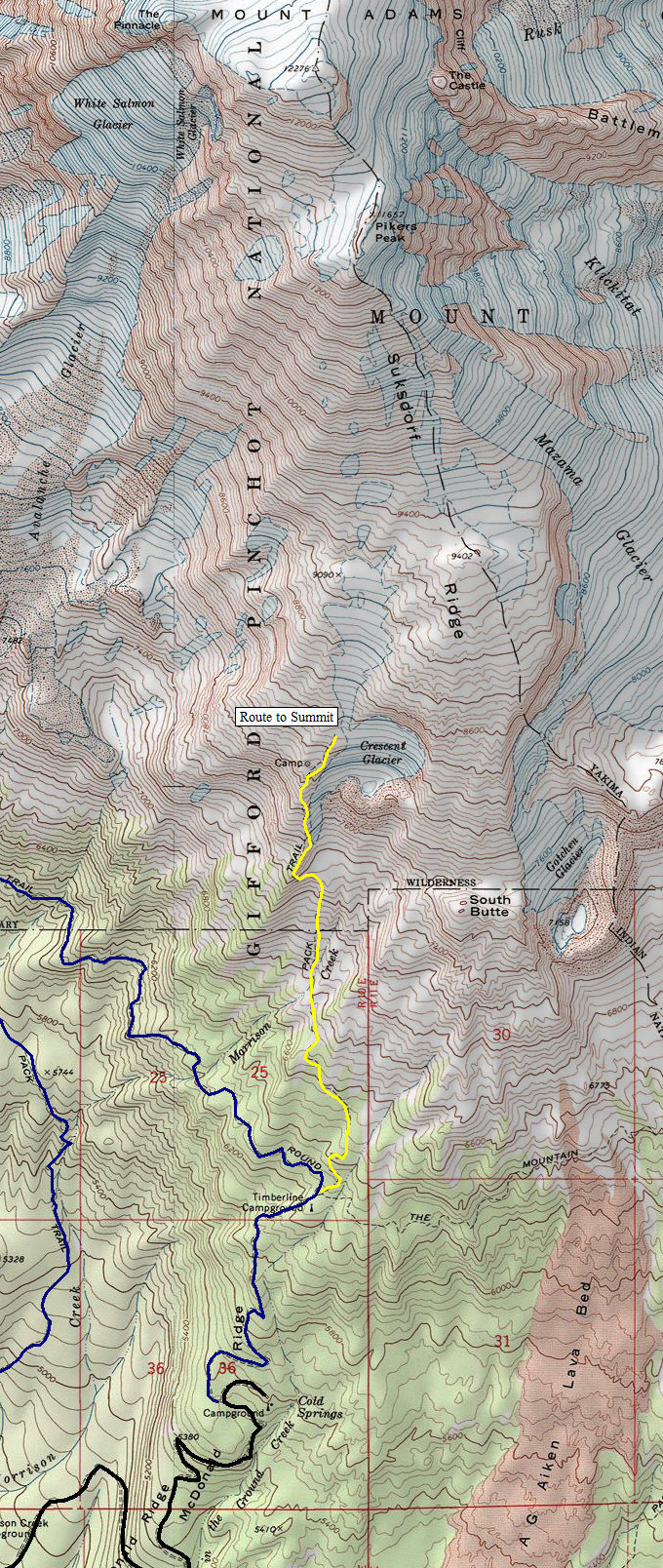 Mount Adams - South Spur, Alpine Climbing route in Washington