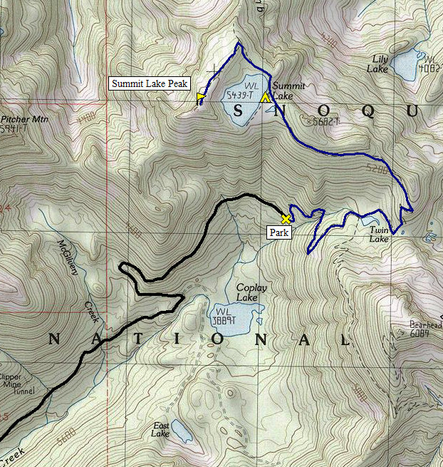 Summit Lake trail map