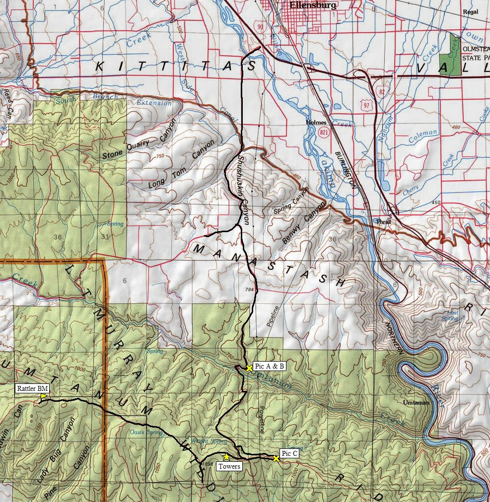 Umtanum Ridge Map