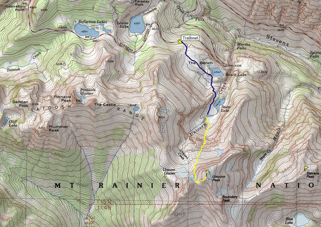 Unicorn Peak Map