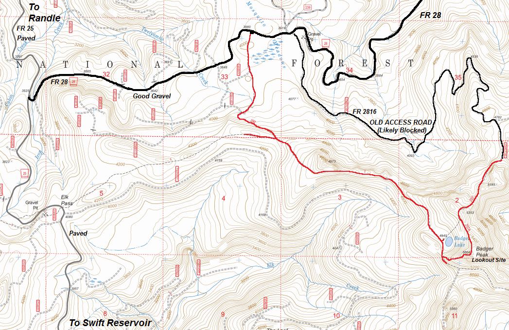 badger peak trail map
