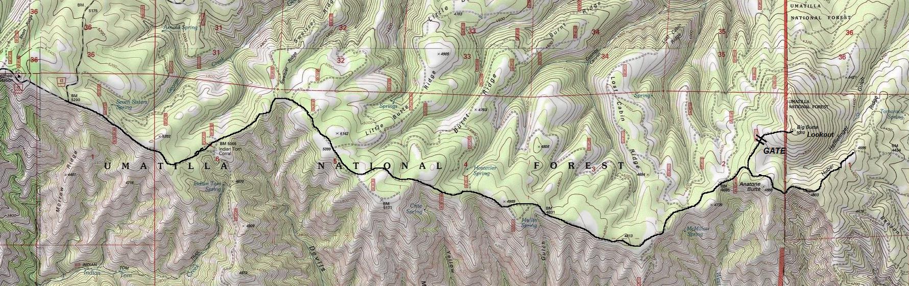 Big Butte lookout map