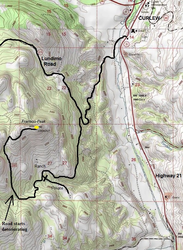 Franson Peak map