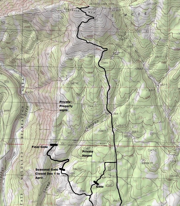 Grayback Mountain map