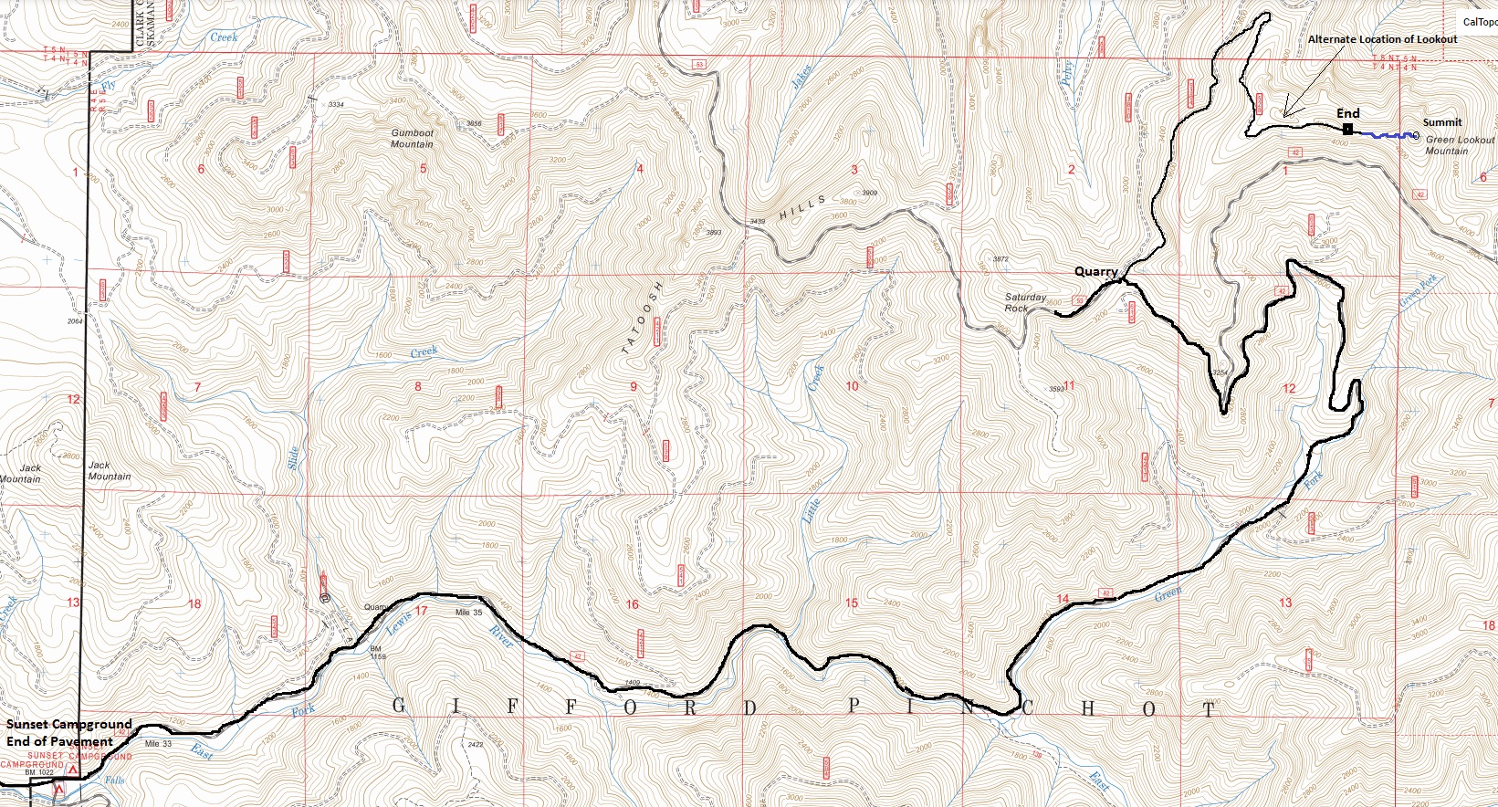 green lookout mountain map