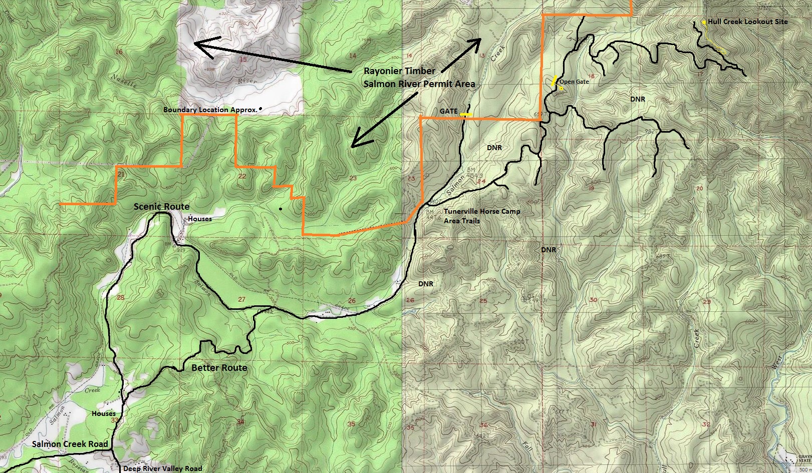 hull creek lookout map