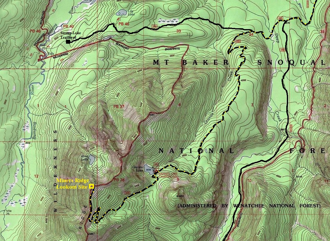 miners ridge lookout map