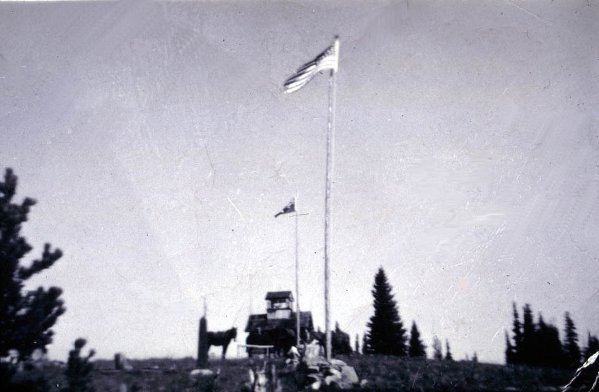 Two flagpoles