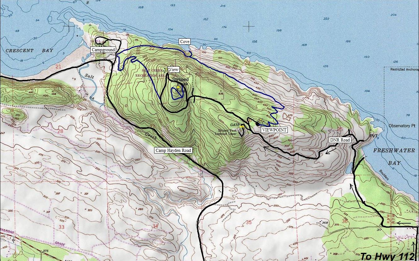 striped peak map