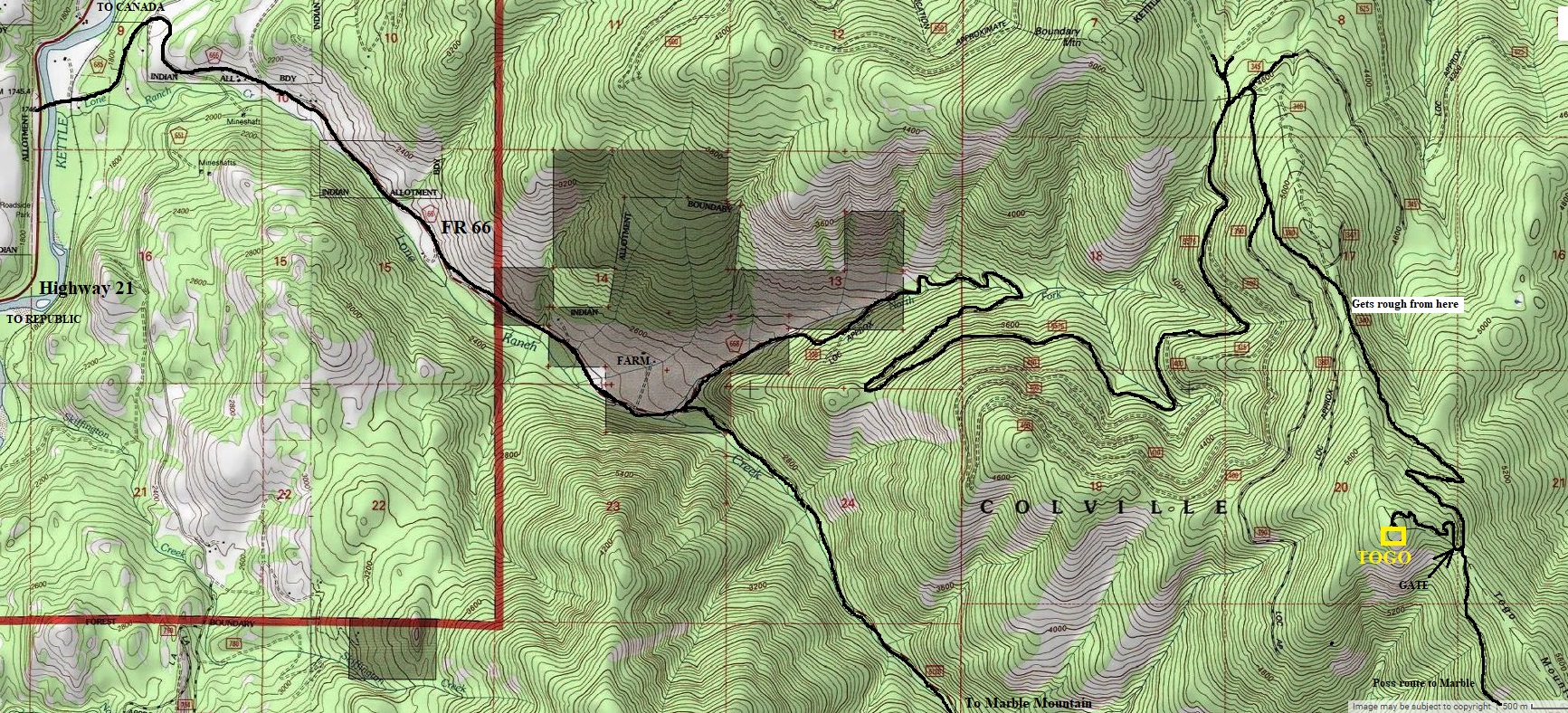 togo mountain map